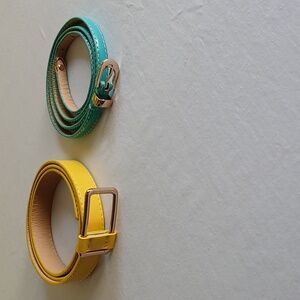 Vibrant Yellow and Teal Belts